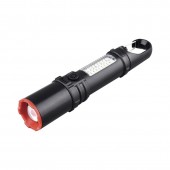 Lanterna LED reincarcabila din plastic, 3W. Prevazuta cu lanterna laterala si functie de zoom