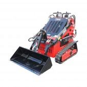 Mini incarcator frontal pe senile, motor benzina 15CP, 420cc, capacitate ridicare 300kg, volum cupa 0.15m3 THOR