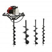 Motoburghiu foreza de pamant pe benzina 2.8CP, 2T 52cc, 3 burghie incluse 100mm, 150mm, 200mm THOR