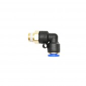 Mufa reductie rapida cotita din plastic pentru furtun fi 6mm si filet metalic 1/8