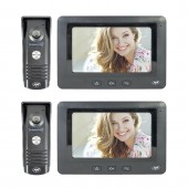 Pachet 2 bucati Interfon video PNI DF930 ecran LCD 7 inch, 800x480, iesire yala electromagnetica, negru