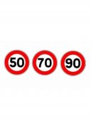 Pachet indicatoare limitare viteza autocolant 50 70 90 km/ora FI 12cm