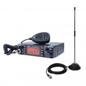 Pachet Statie radio CB PNI ESCORT HP 9001 PRO ASQ reglabil, AM-FM, 12V/24V, 4W + Antena CB PNI Extra 40 cu magnet, 30W, 26-30MHz, SWR 1.0, fibra de