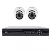 Pachet supraveghere video AHD PNI House AHD880, 8 canale, 5MP - DVR/NVR si 2 camere exterior AHD25, 5MP, dome, IP66