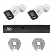 Pachet supraveghere video NVR POE PNI House IP710J, 2 camere PNI IP515J, 5MP si cabluri incluse
