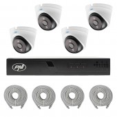 Pachet supraveghere video NVR POE PNI House IP710J, 4 camere PNI IP808J 8MP si 4 cabluri UTP CAT6 20 metri incluse