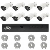 Pachet supraveghere video NVR POE PNI House IP716J, 8 camere PNI IP818J 8MP si 8 cabluri UTP CAT6 20 metri incluse