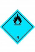 Placa ADR aluminiu - Pericol Transport substante care in contact cu apa degaja gaze inflamabile clasa 4.3a