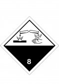 Placa ADR aluminiu - Pericol Transport substante corozive, clasa 8