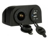 Priza bricheta cu 2 USB, 1A+2.1A, cu capace 12/24V