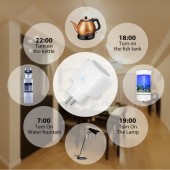 Priza inteligenta PNI SmartHome WP800 WiFi control prin internet, App Tuya Smart, compatibila cu Amazon Alexa si Google Home, masoara consumul de