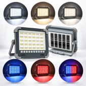 Proiector LED portabil 100W cu panou solar 3W, baterie 3600mAh, 6 moduri de iluminare, magnet, carlig, USB Power Bank 210x170x55mm Breckner Germany