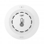 Senzor de fum, temperatura si umiditate PNI SafeHouse A022 cu Wi-Fi, compatibil cu aplicatia Tuya, alarma sonora 80dB, alimentare 3V