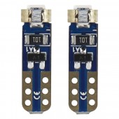 Set 2 becuri auto Amio 12V T5 W2x4.6d cu 1 led SMD 3030, alb