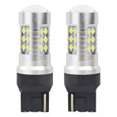 Set 2 becuri auto LED CANBUS 3030 24SMD T20 7440 W21W 12/24V alb