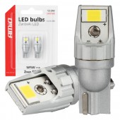 Set 2 becuri auto LED CANBUS alb T10 W5W 2SMD 3570 12V 24V