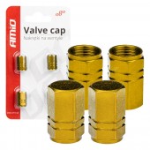 Set 4 buc capac valva ventil aluminiu galben AMIO