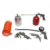 Set 5 piese aer comprimat cu furtun spiralat 5m, pistol spalat, vopsit, umflat si suflat aer Breckner Germany