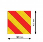 Autocolant reflectorizant Gabarit rosu/galben 42.3 x 42.3
