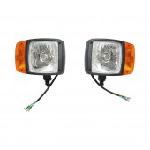 Set lampi fata cu semnalizare stanga/dreapta 12/24V pentru JCB 3CX, 3DX cod OEM 700/50055, 700/50056, 700/50119, 700/38400