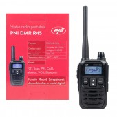 Statie radio portabila PNI DMR R45, digital si analogic, 446MHz, 16 canale digitale si 99 canale analogice, functie inregistrare voce, baterie Li-Ion