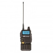 Statie radio VHF/UHF portabila CRT FP00 dual band 136-174 si 400-440 MHz culoare Negru, VOX, 128 canale, Scan, Programabila, Lanterna, FM radio,
