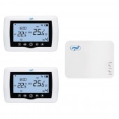 Termostat inteligent PNI CT410 PRO fara fir, cu WiFi, control 2 zone prin Internet, pentru centrale termice, pompe, electrovalve, APP TuyaSmart,