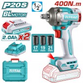 TOTAL - MASINA DE INSURUBAT CU IMPACT CU ACUMULATOR 20V-2.0AH LI-ION (INCLUDE 2 ACUMULATORI,1 INCARC